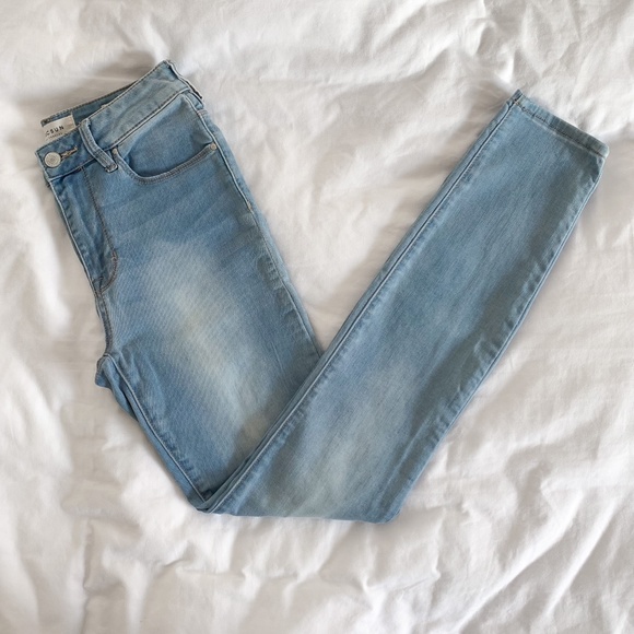 PacSun High Rise Denim Skinny Jeans Size 23 - Light Wash Blue - Picture 1 of 6